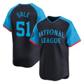 A.Braves #51 Chris Sale Player Navy National League All-Star Limited Home Game Edoa Stitched Jerseys