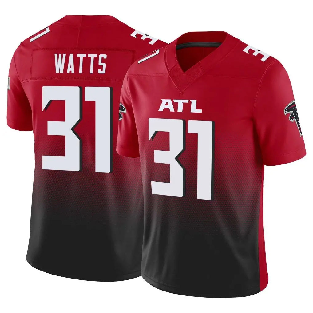 A.Falcons #31 Xavier Watts Player Red Vapor F.U.S.E. Limited Home Game Edoa Stitched Jerseys