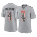 C.Browns #4 Deshaun Watson Player Gray Atmosphere Fashion Game Edoa Stitched Jerseys
