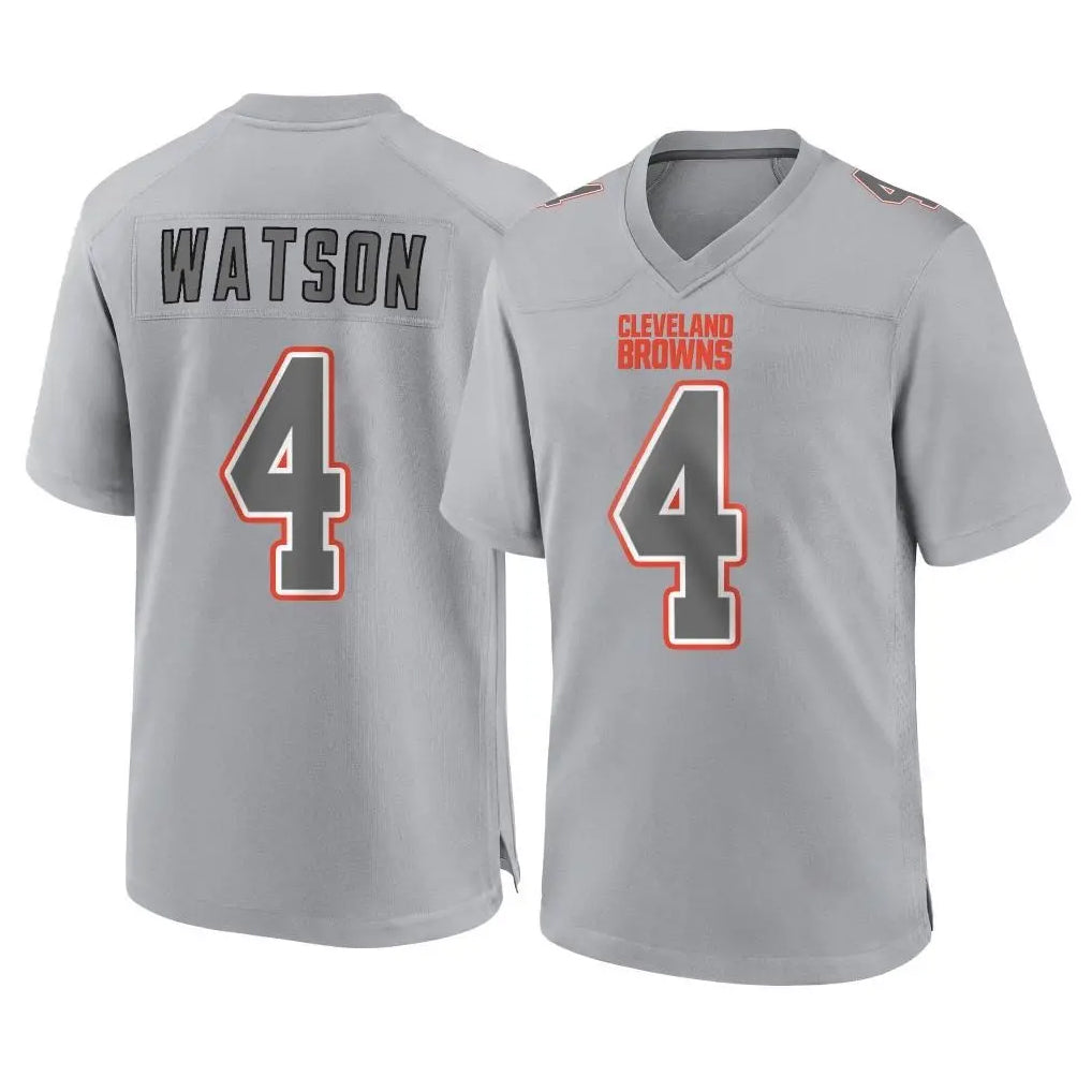 C.Browns #4 Deshaun Watson Player Gray Atmosphere Fashion Game Edoa Stitched Jerseys