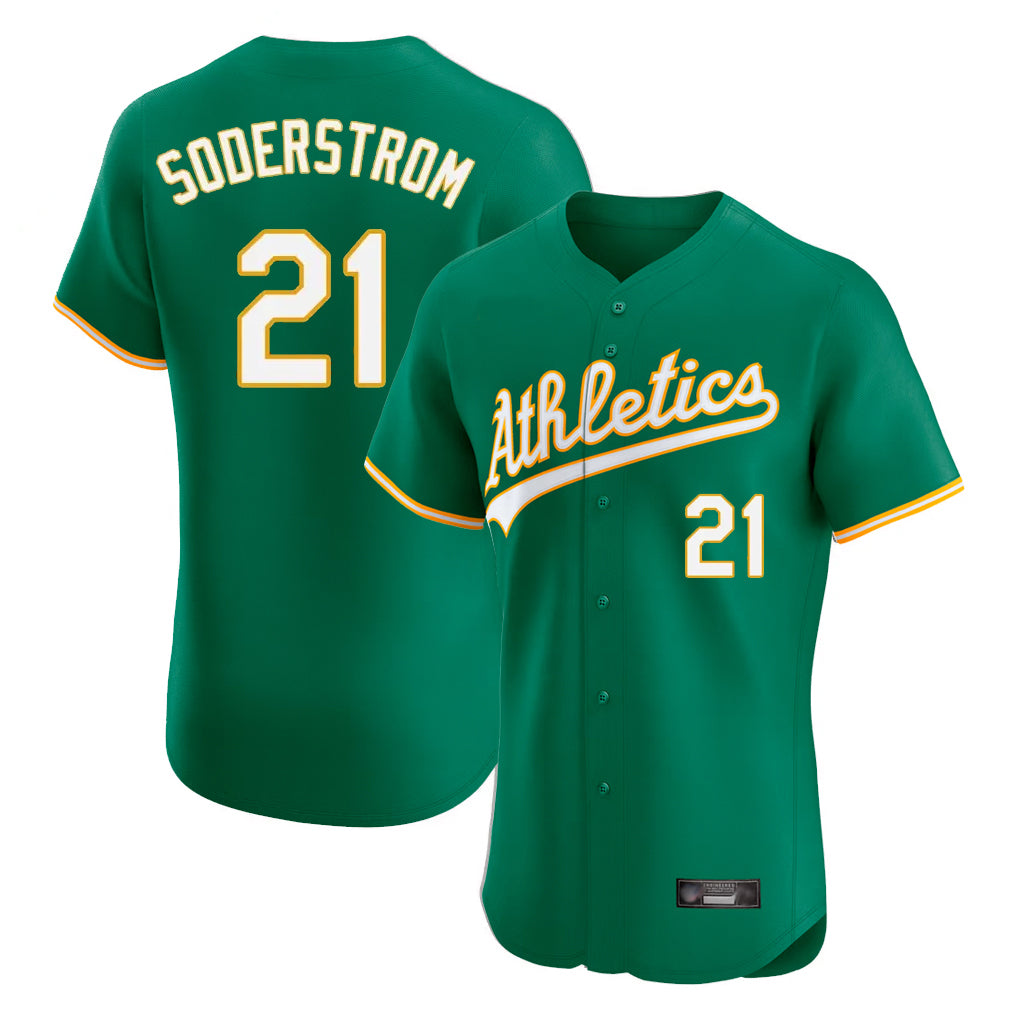 Athletics #21 Tyler Soderstrom Player Kelly Green Limited Elite Home Game Edoa Stitched Jerseys