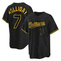 B.Orioles #7 Jackson Holliday Player Black Snake Skin City Home Game Edoa Stitched Jerseys