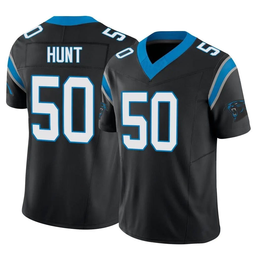 C.Panthers #50 Robert Hunt Player Black Vapor F.U.S.E. Limited Home Game Edoa Stitched Jerseys