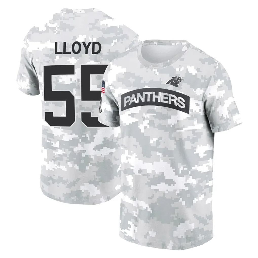C.Panthers #55 Devin Lloyd Player Arctic Camo Salute to Service T-Shirt Hoodies Edoa Stitched Jerseys