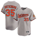 B.Orioles #35 Adley Rutschman Player Gray Limited Home Game Edoa Stitched Jerseys