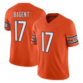 C.Bears #17 Tyson Bagent Player Orange Vapor F.U.S.E. Limited Home Game Edoa Stitched Jerseys