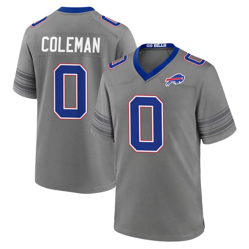 B.Bills #0 Keon Coleman Player Gray Nickel City Home Game Edoa Stitched Jerseys