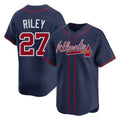 A.Braves #27 Austin Riley Player Navy Limited Home Game Edoa Stitched Jerseys
