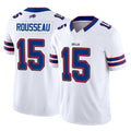 B.Bills #15 Greg Rousseau Player White Vapor F.U.S.E. Jersey Limited Home Game Edoa Stitched Jerseys