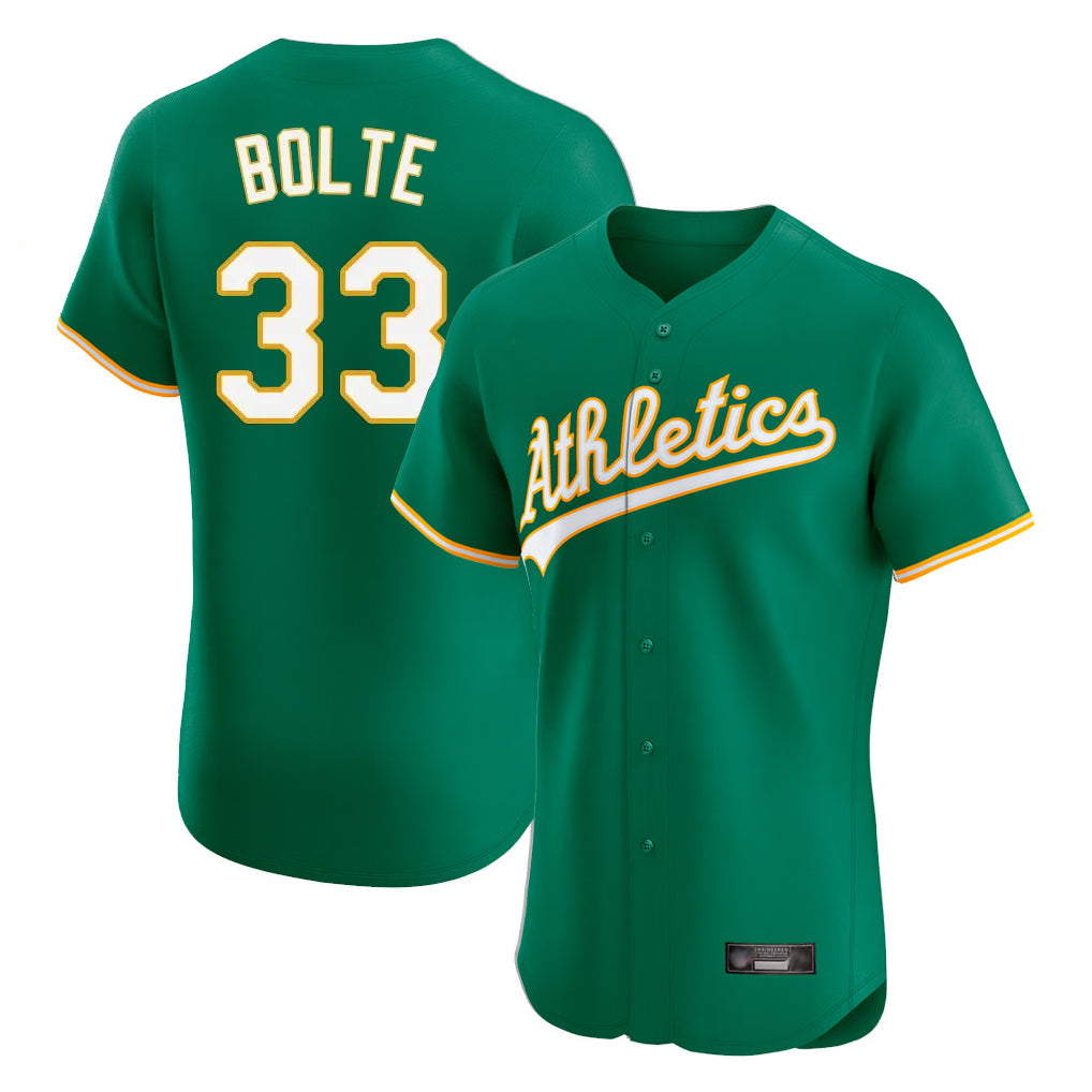 Athletics #33 Henry Bolte Player Kelly Green Limited Elite Home Game Edoa Stitched Jerseys