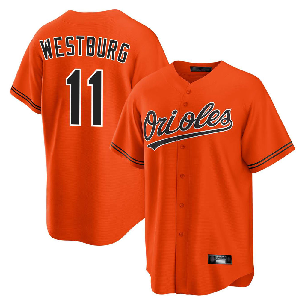 B.Orioles #11 Jordan Westburg Player Orange Home Game Edoa Stitched Jerseys