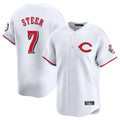 C.Reds #7 Spencer Steer Player White Limited Home Edoa Stitched Jerseys