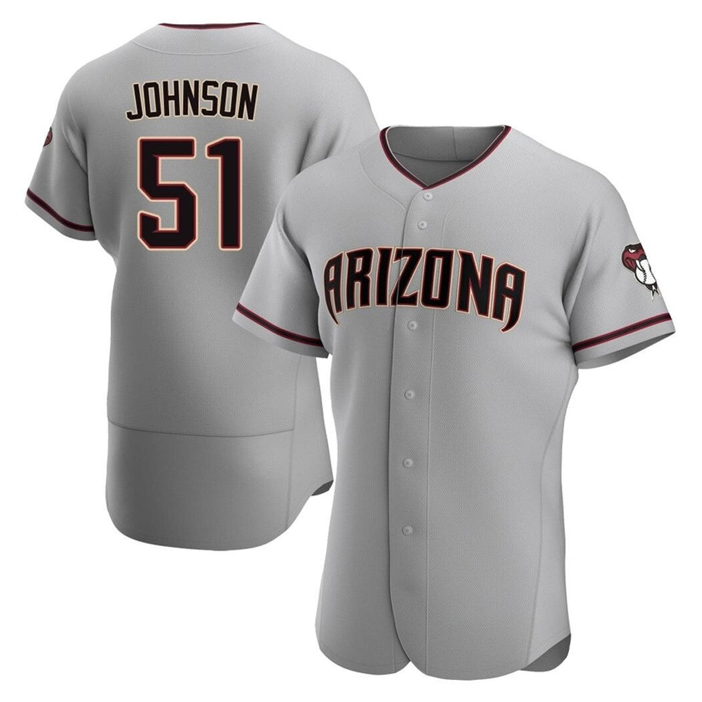 A.Diamondbacks #51 Randy Johnson Player Gray Road Limited Elite Home Game Edoa Stitched Jerseys