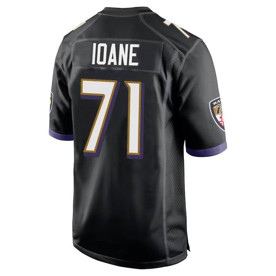 B.Ravens #71 Olaivavega Ioane Player Black Alternate Home Edoa Stitched Jerseys