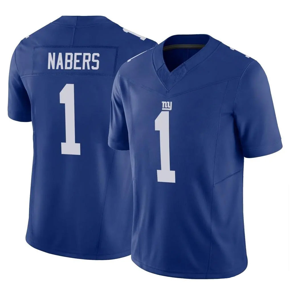 NY.Giants #1 Malik Nabers Player Royal Limited Vapor F.U.S.E. Home Game Edoa Stitched Jerseys