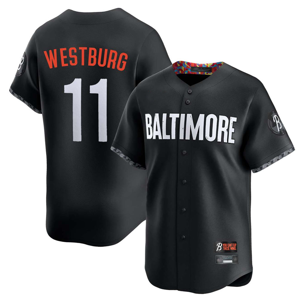 B.Orioles #11 Jordan Westburg Player Black City Connect Limited Home Game Edoa Stitched Jerseys