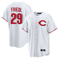 C.Reds #29 TJ Friedl Player White Home Game Edoa Stitched Jerseys