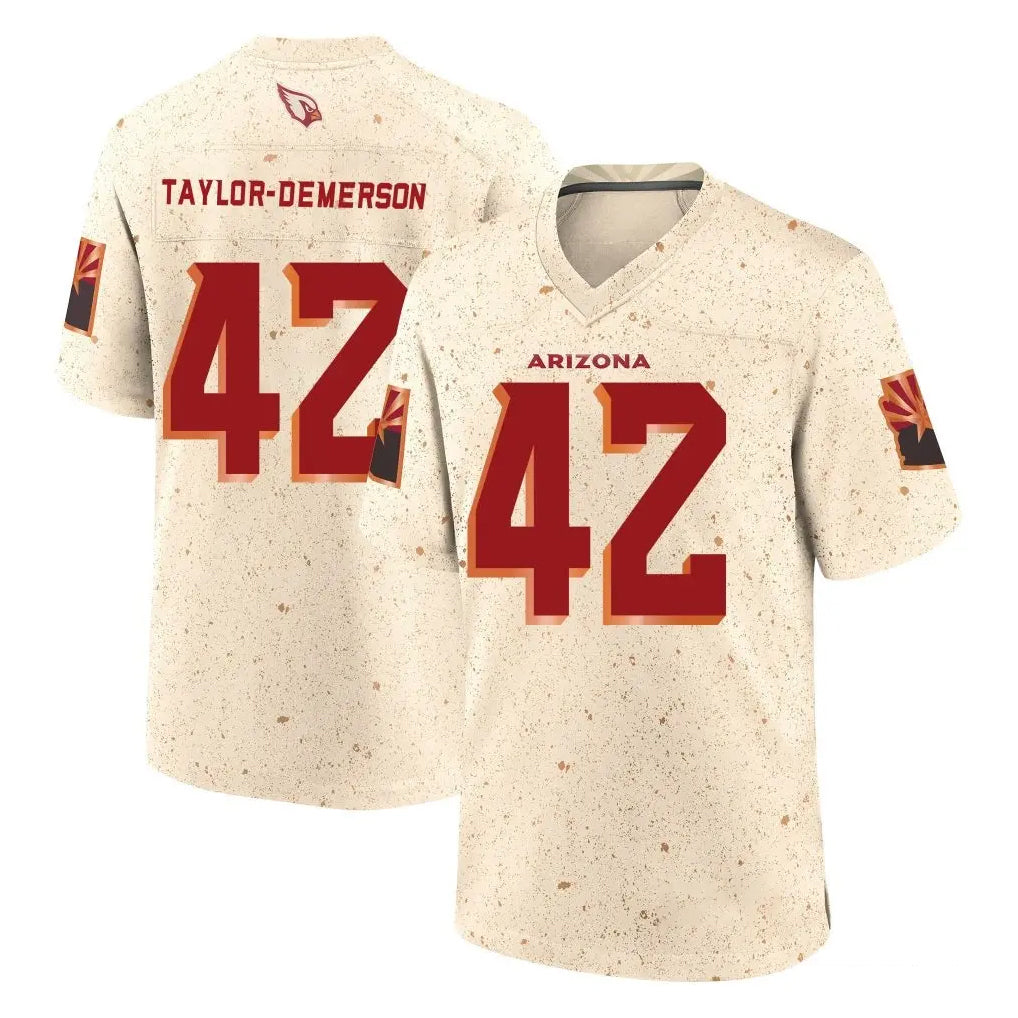 A.Cardinals #42 Dadrion Taylor-Demerson Player Cream Rivalries Collection Game Edoa Stitched Jerseys