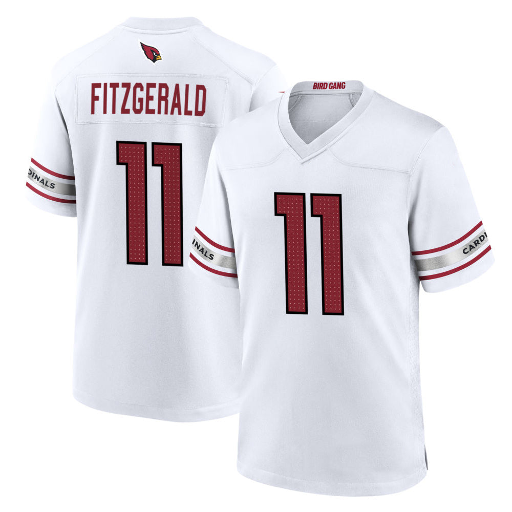 A.Cardinals #11 Larry Fitzgerald Player White Home Game Edoa Stitched Jerseys
