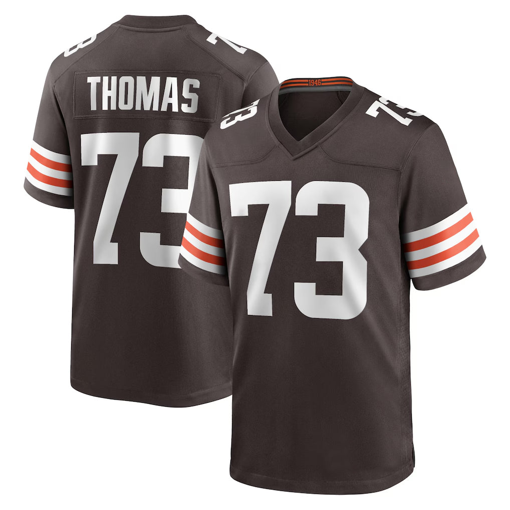 C.Browns #73 Joe Thomas Player Brown Home Game Edoa Stitched Jerseys