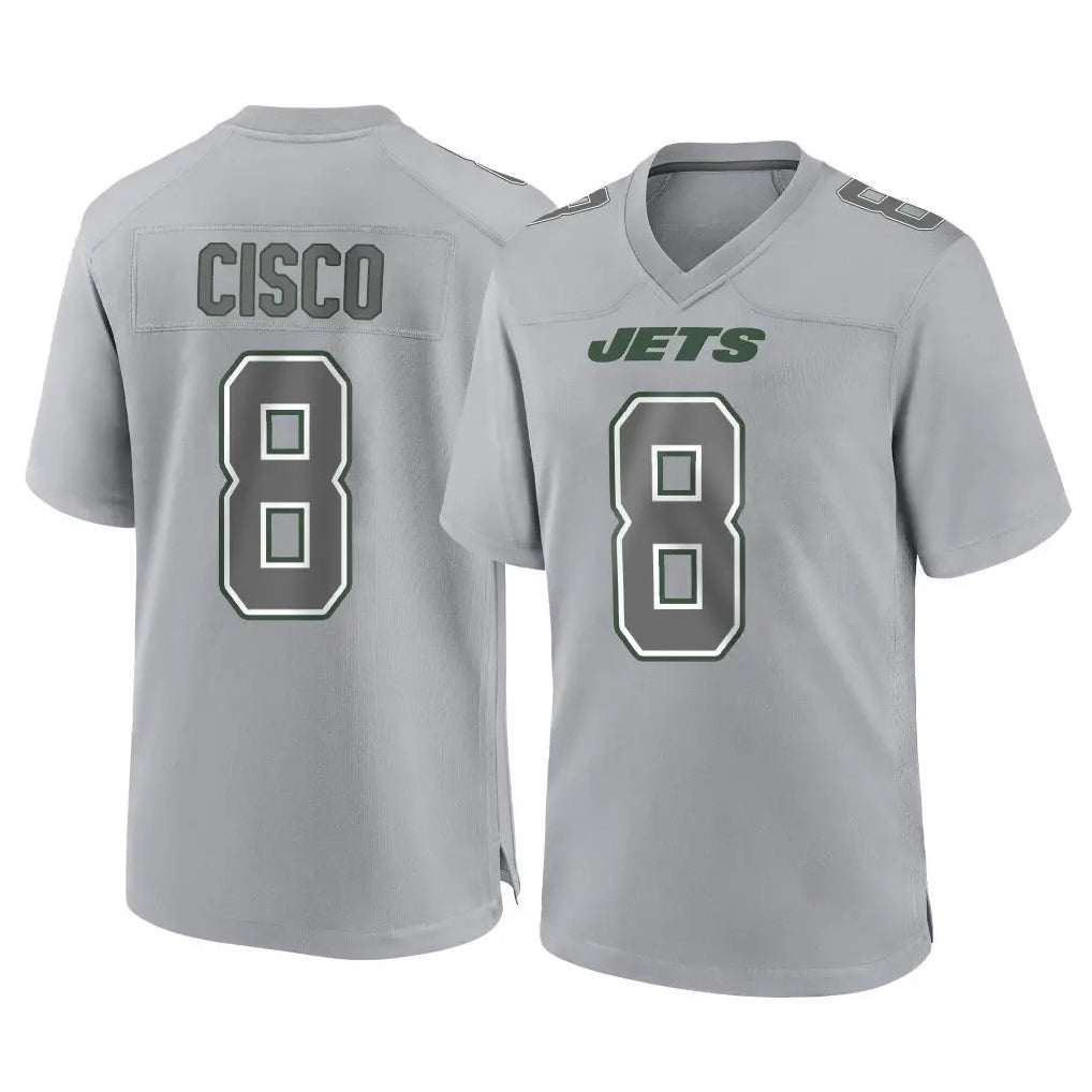 NY.Jets #8 Andre Cisco Player Gray Limited Atmosphere Fashion Home Game Edoa Stitched Jerseys