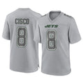 NY.Jets #8 Andre Cisco Player Gray Limited Atmosphere Fashion Home Game Edoa Stitched Jerseys