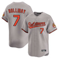 B.Orioles #7 Jackson Holliday Player Gray Limited Home Game Edoa Stitched Jerseys