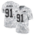 B.Bills #91 Ed Oliver Player Arctic Camo Salute to Service Limited Game Edoa Stitched Jerseys