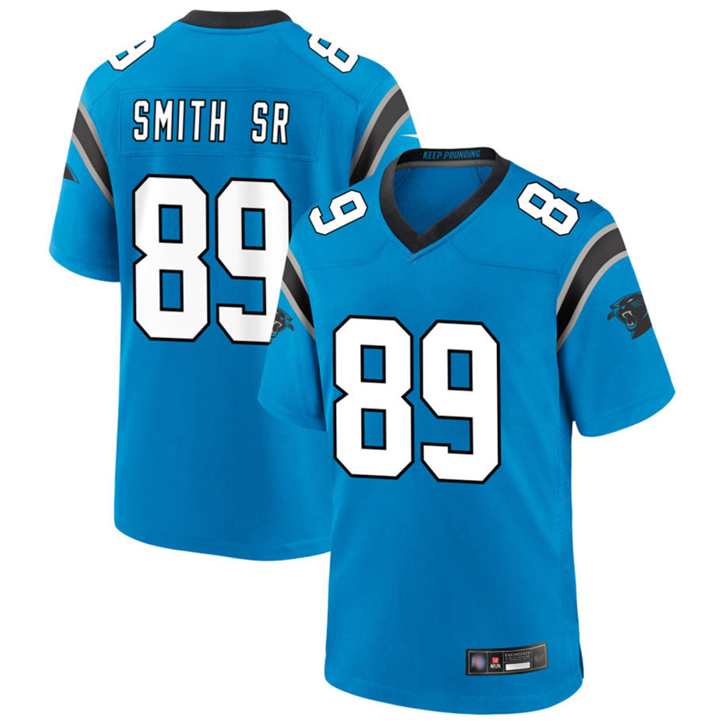 C.Panthers #89 Steve Smith Sr Player Blue Home Game Edoa Stitched Jerseys