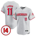 C.Reds #11 Barry Larkin Player Gray Vapor Premier Limited Home Edoa Stitched Jerseys