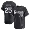 C.White Sox #25 Andrew Vaughn Player Black City Connect Limited Home Edoa Stitched Jerseys