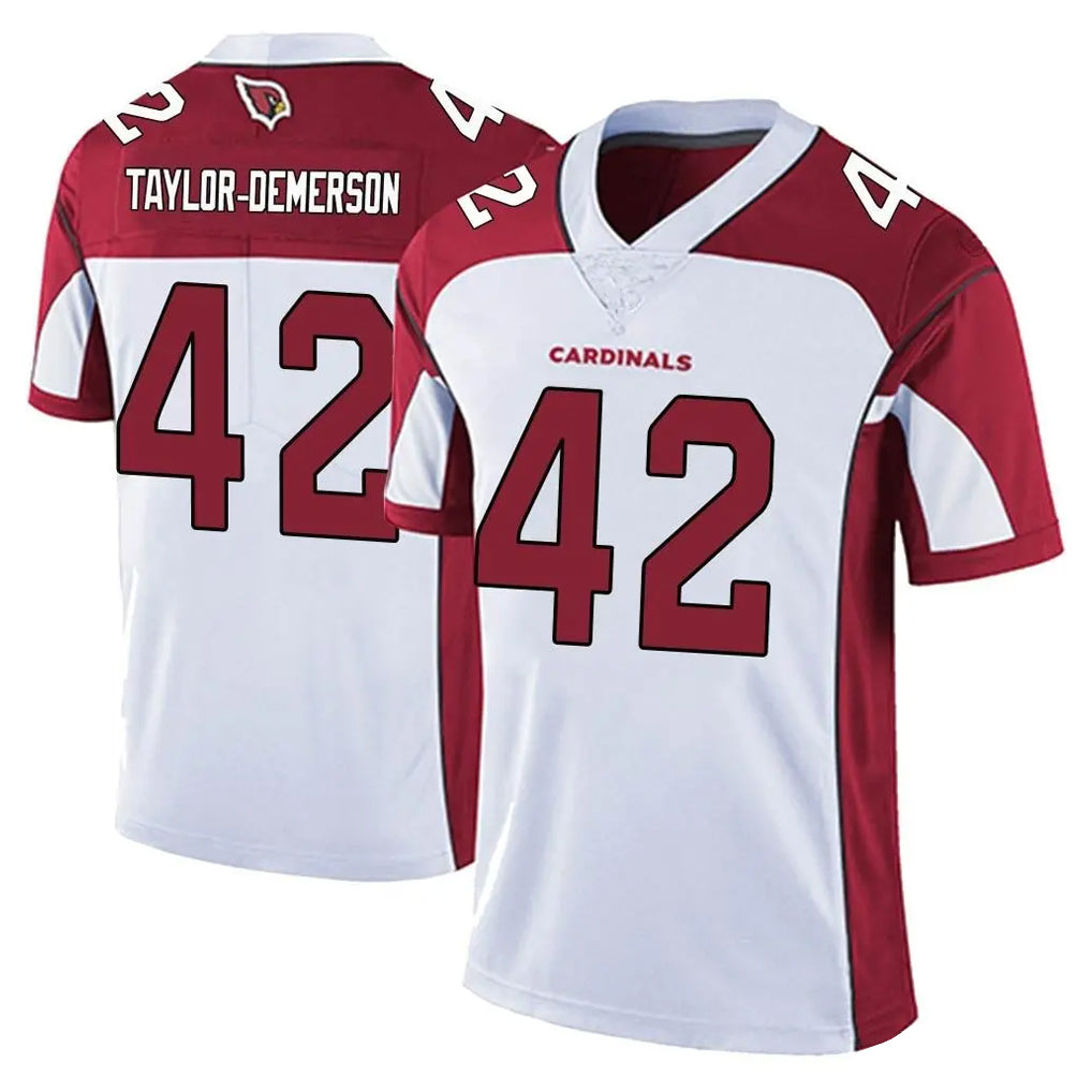 A.Cardinals #42 Dadrion Taylor-Demerson Player White Vapor Limited Home Game Edoa Stitched Jerseys