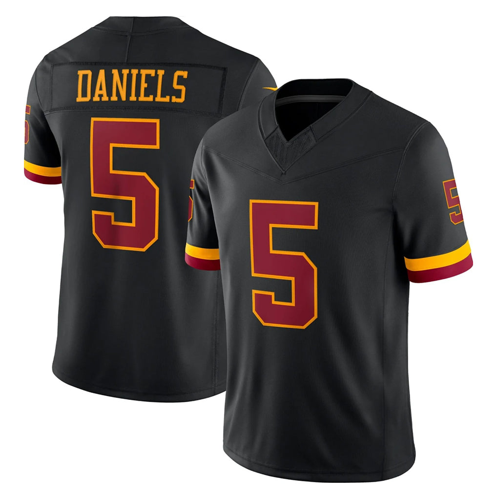 W.Commanders #5 Jayden Daniels Player Black Limited Vapor Home Game Edoa Stitched Jerseys