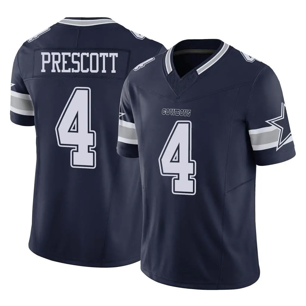 D.Cowboys #4 Dak Prescott Player Navy Limited Vapor F.U.S.E. Home Game Edoa Stitched Jerseys