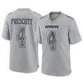 D.Cowboys #4 Dak Prescott Player Gray Atmosphere Fashion Home Game Edoa Stitched Jerseys