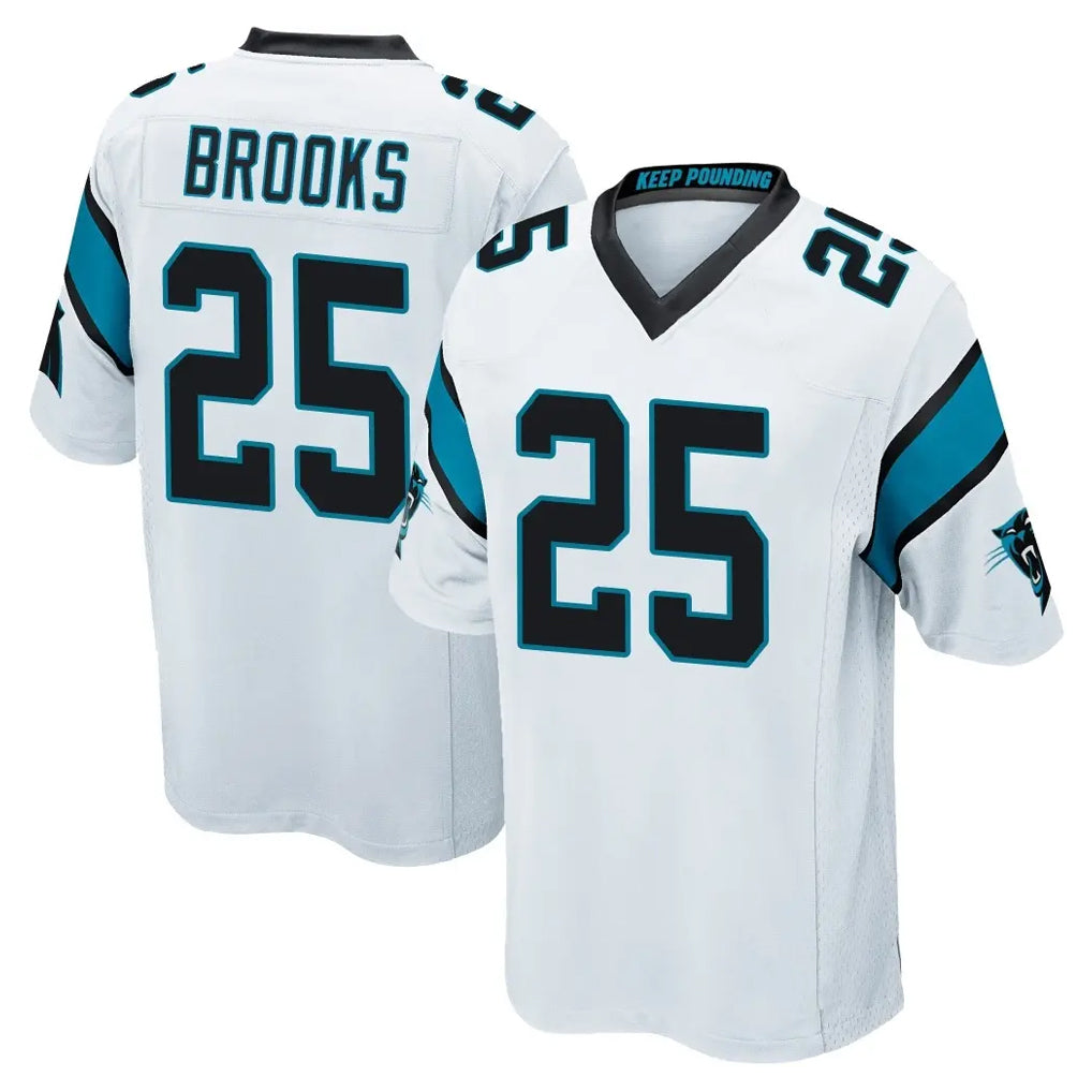C.Panthers #25 Jonathon Brooks Player White Game Edoa Stitched Jerseys