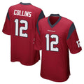 H.Texans #12 Nico Collins Player Red Home Game Edoa Stitched Jerseys