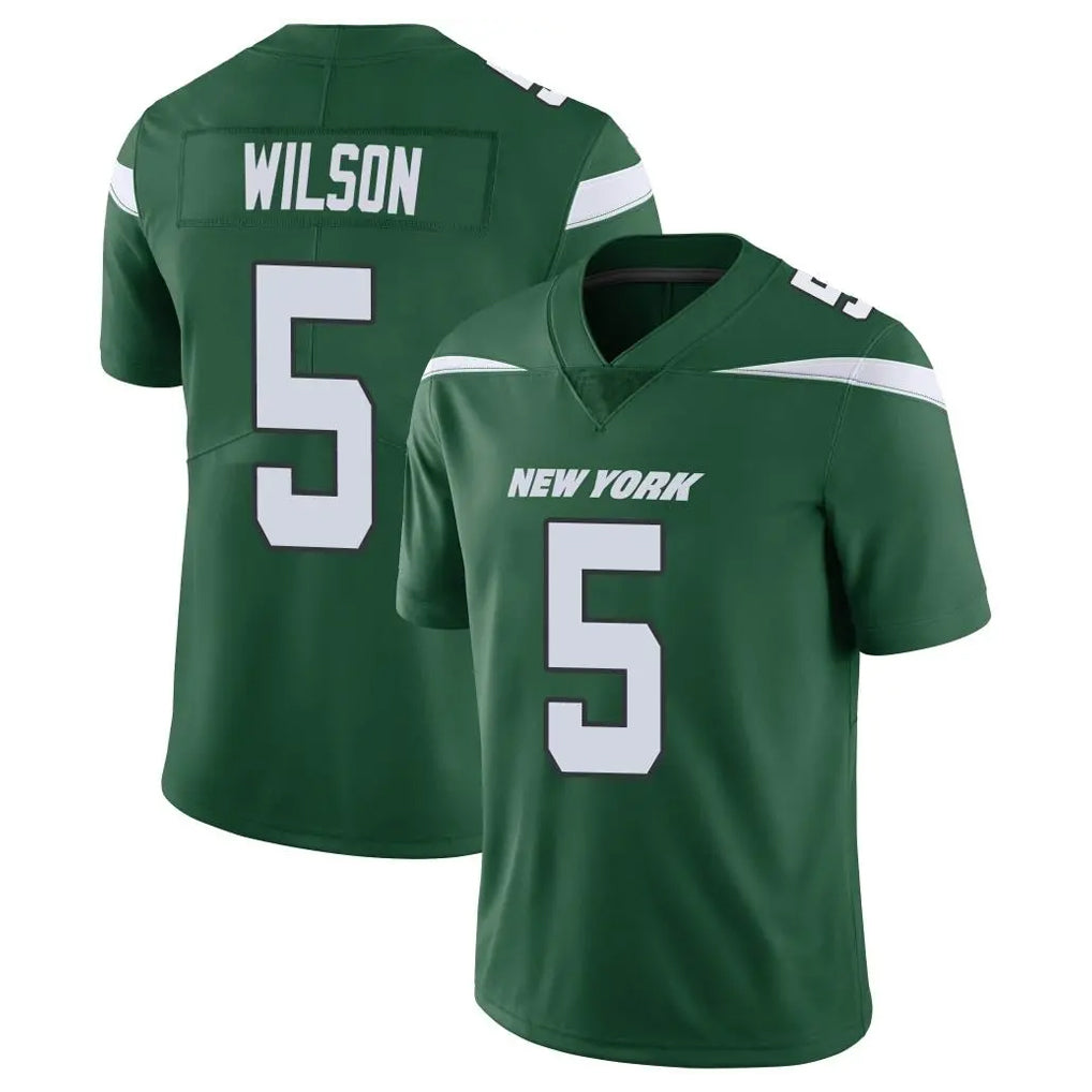 NY.Jets #5 Garrett Wilson Player Green Limited Vapor Home Game Edoa Stitched Jerseys