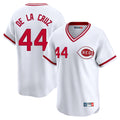 C.Reds #44 Elly De La Cruz Player White Cooperstown Collection Limited T-shirt Home Edoa Stitched Jerseys
