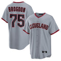 C.Guardians #75 Connor Brogdon Player Gray Home Game Edoa Stitched Jerseys