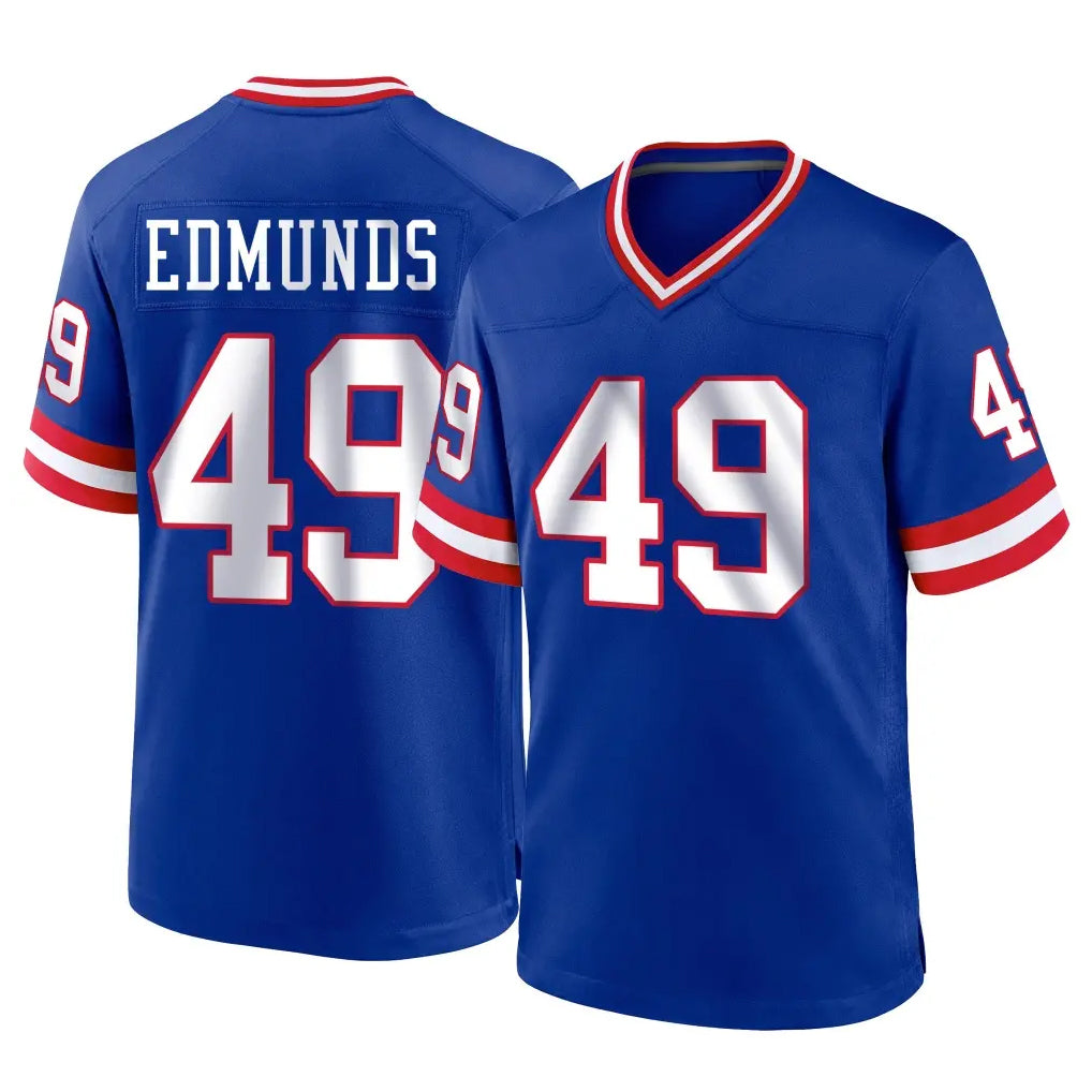 NY.Giants #49 Tremaine Edmunds Player Royal Classic Home Game Edoa Stitched Jerseys
