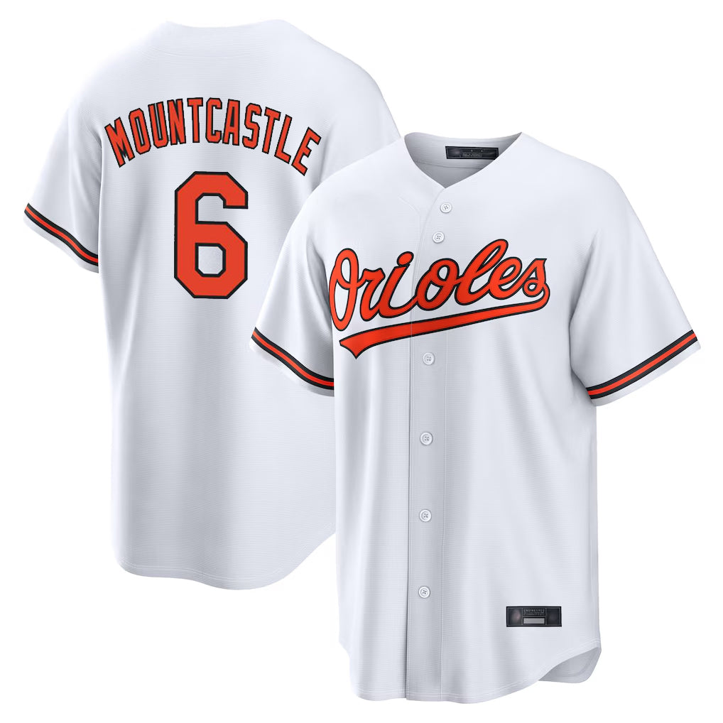 B.Orioles #6 Ryan Mountcastle Player White Home Game Edoa Stitched Jerseys
