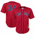 B.Red Sox #34 David Ortiz Player Red Mitchell & Ness Cooperstown Collection Mesh Home Edoa Stitched Jerseys