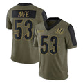 C.Bengals #53 Boye Mafe Player Olive Salute to Service Game Edoa Stitched Jerseys