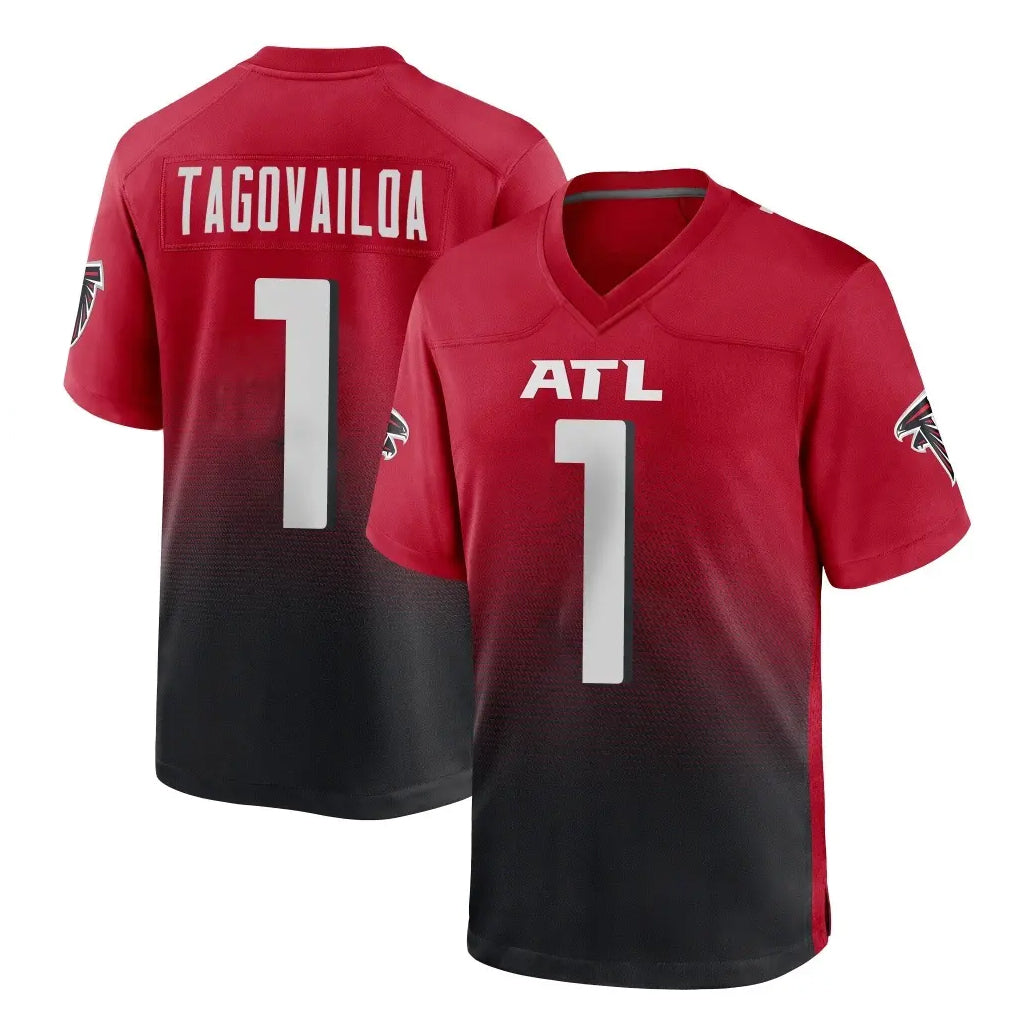 A.Falcons #1 Tua Tagovailoa Player Red Home Game Edoa Stitched Jerseys
