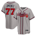 A.Braves #77 Joe Jimenez Player Gray Home Game Edoa Stitched Jerseys