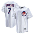 C.Cubs #7 Dansby Swanson Player White Game Home Edoa Stitched Jerseys