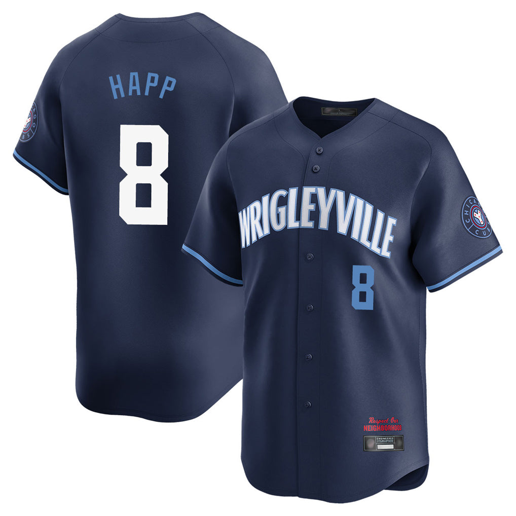 C.Cubs #8 Ian Happ Player Navy City Connect Limited Home Edoa Stitched Jerseys