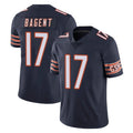 C.Bears #17 Tyson Bagent Player Navy Vapor Untouchable Limited Home Game Edoa Stitched Jerseys