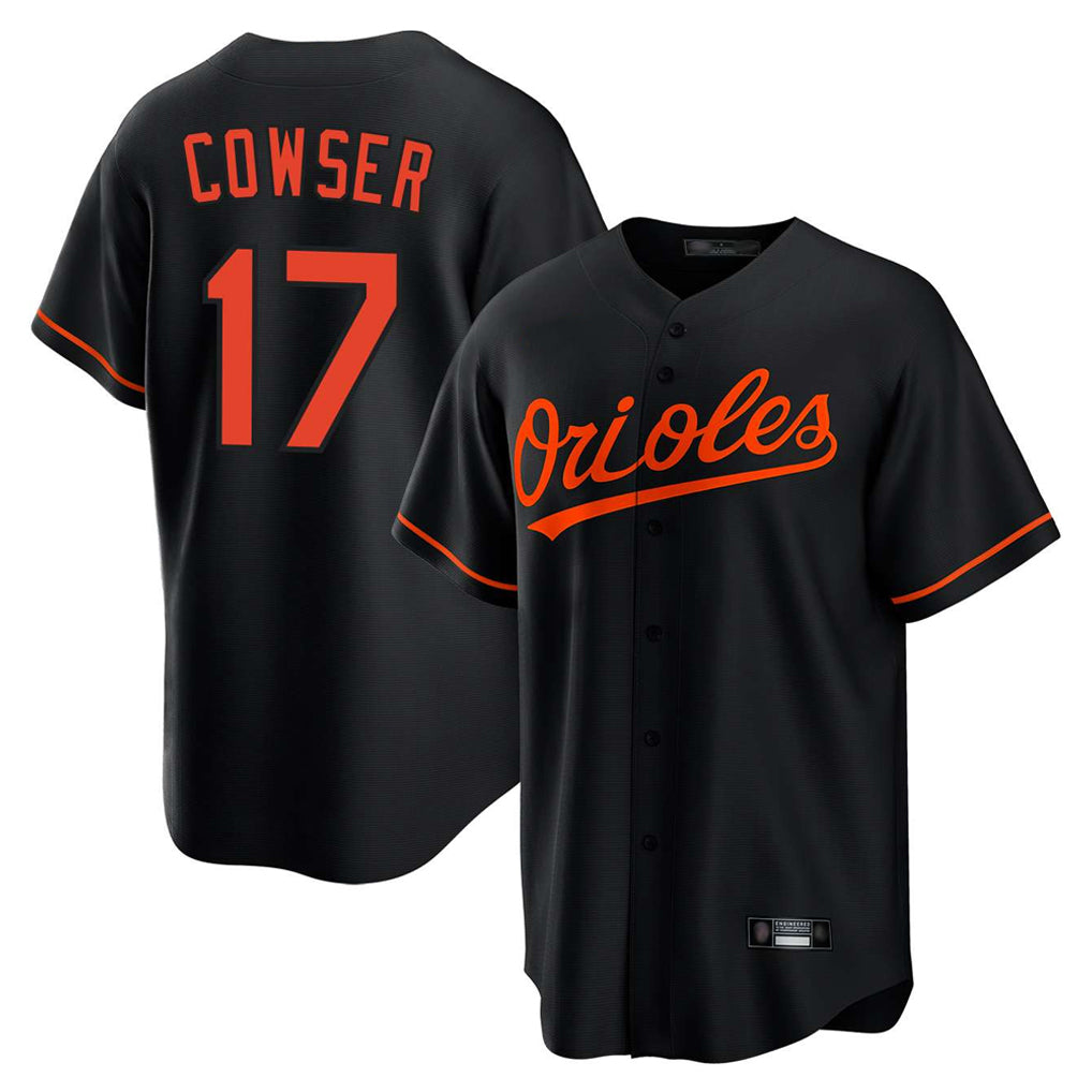 B.Orioles #17 Colton Cowser Player Black Home Game Edoa Stitched Jerseys